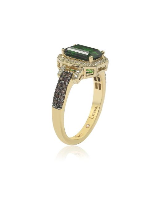SUZY LEVIAN NEW YORK Green Suzy Levian Sterling Silver Cubic Zirconia Emerald-cut Halo Ring