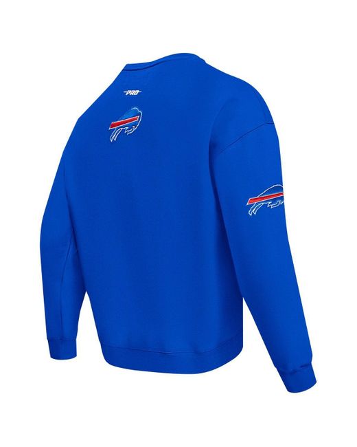 Pro Standard Blue Buffalo Bills Turn It Up Drop Shoulder Pullover Sweatshirt for men
