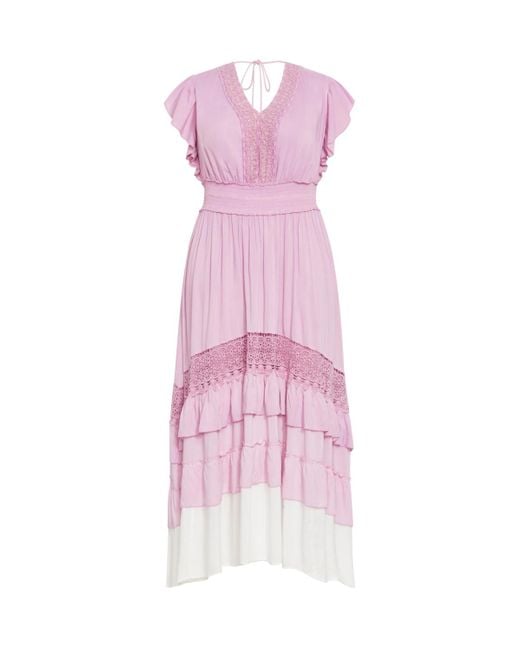 City Chic Pink Plus Size Destiny Ombre Maxi Dress