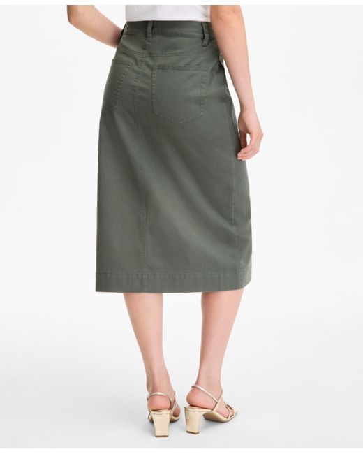 On 34th Green Button-fly Midi Skirt