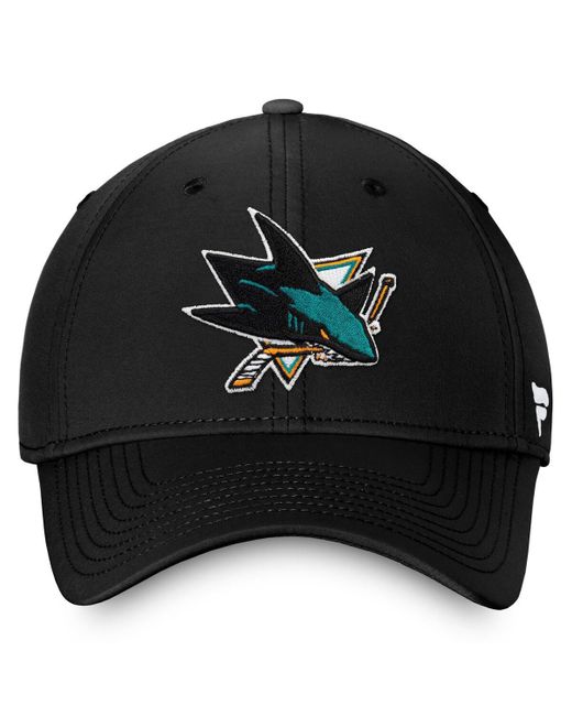 Fanatics Black San Jose Sharks Core Primary Logo Flex Hat for men