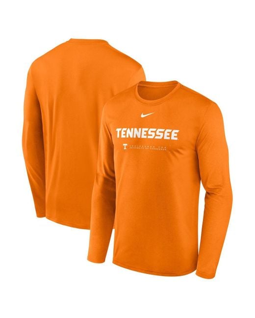 Nike Orange Tennessee Volunteers 2025 Courtside Basketball Shootaround Legend Dri-fit Long Sleeve T-shirt for men