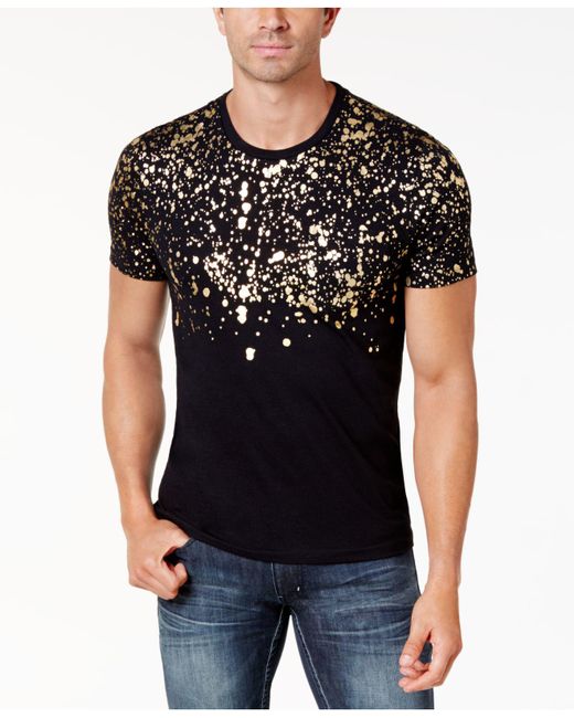 INC International Concepts Black Gold-foil T-shirt, Created For Macy's for men