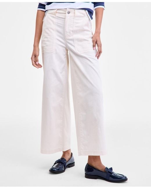 On 34th Blue High-rise Wide-leg Chino Pants