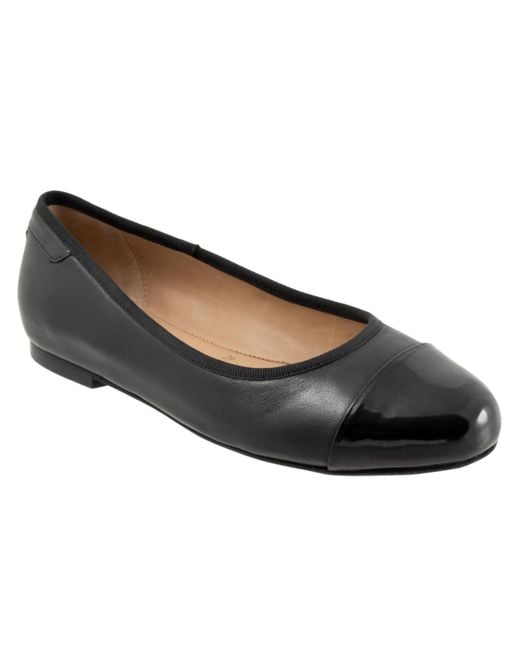 Trotters Black Clara Flat