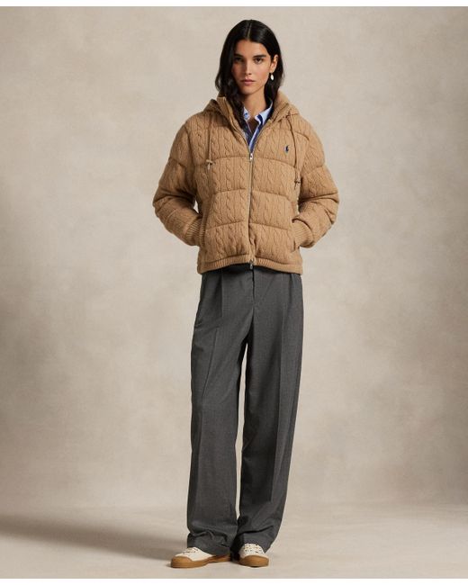Polo Ralph Lauren Brown Hooded Quilt Jacket