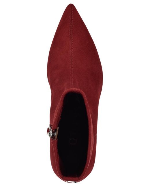 Guess Red Yanka Pointed Toe Kitten Heel Dress Booties