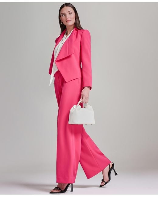 BCBGMAXAZRIA Pink Open-front Collared Jacket