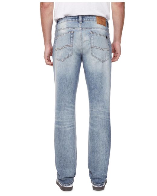 Buffalo David Bitton Blue Buffalo Straight Six Sanded And Contrasted Jeans for men