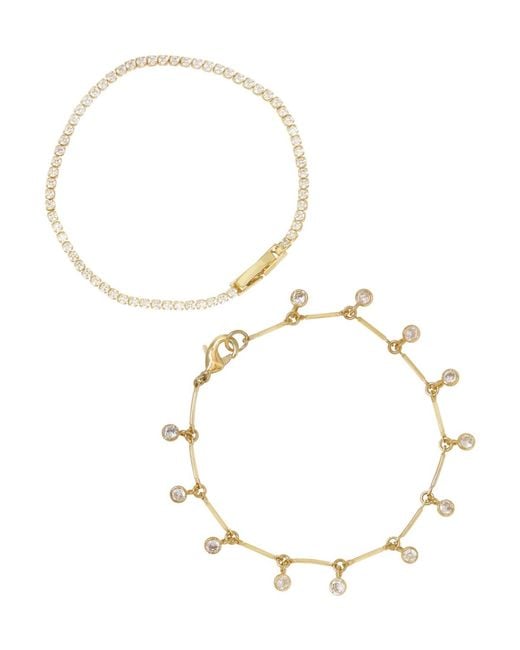 Ettika Metallic Crystal Droplet Chain Bracelet Set