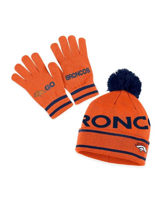 WEAR by Erin Andrews Orange Denver Broncos Double Jacquard Cuffed Knit ...