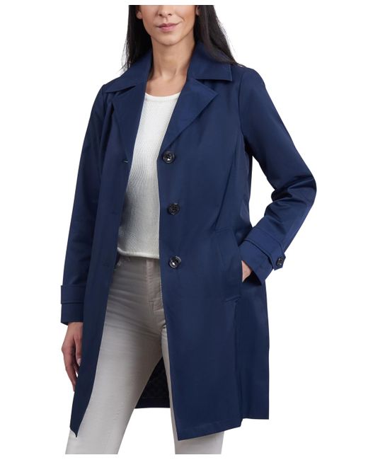 Michael Kors Blue Michael Single-breasted Reefer Trench Coat