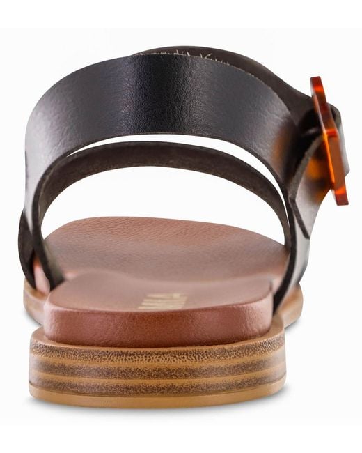 MIA Brown Peyton Round Toe Flat Sandals