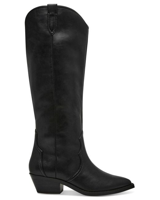 Dolce Vita Black Kit Knee-high Wide Calf Cowboy Boots