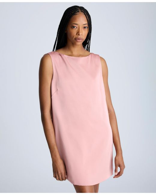 Kenneth Cole White Draped Open-back Shift Dress
