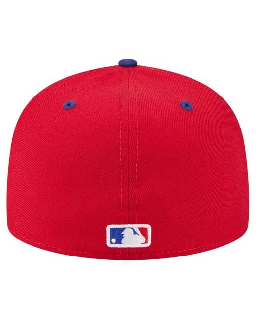 KTZ Red Bryce Harper Philadelphia Phillies 59fifty Fitted Hat for men