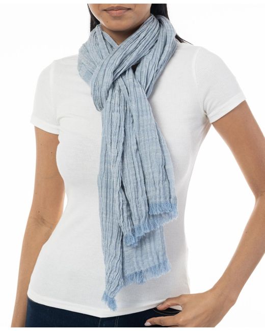 Style & Co. Blue Textured Linen-look Scarf