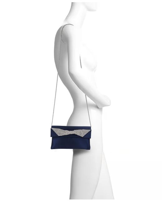 Badgley Mischka Blue Woman's Jasmine Satin Envelope Clutch