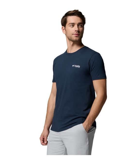 Columbia Blue Pfg Yeager Graphic T-shirt for men