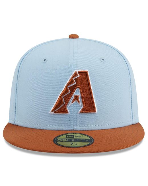 KTZ Blue /brown Arizona Diamondbacks Spring Color Basic Two-tone 59fifty Fitted Hat for men