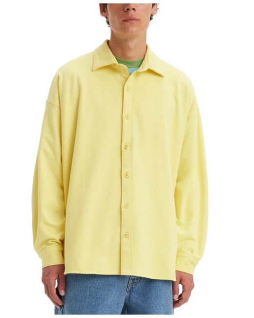 Levi's Yellow Relaxed-fit Button-up Fleece Skate Sweatshirt for men