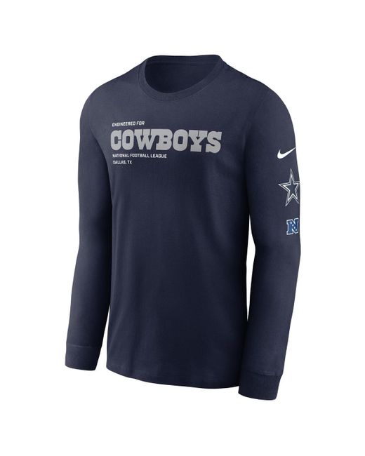 Nike Blue Dallas Cowboys Play To Win Essential Long Sleeve T-shirt for men