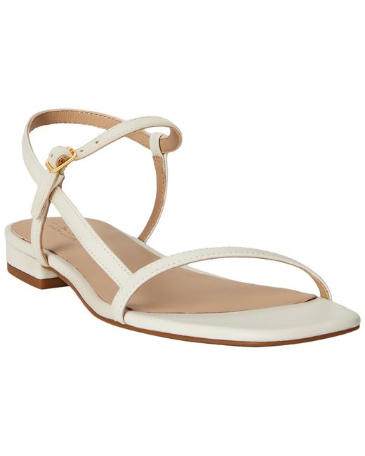 Ralph Lauren Metallic Lainee Nappa Flat Sandals