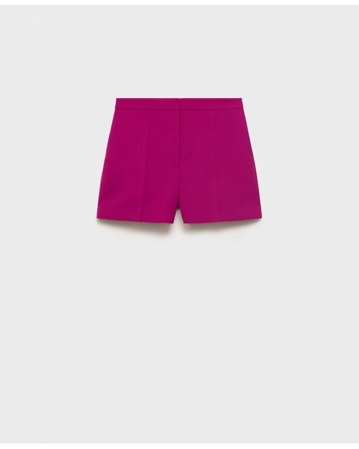 Mango Pink Straight Mid-rise Shorts