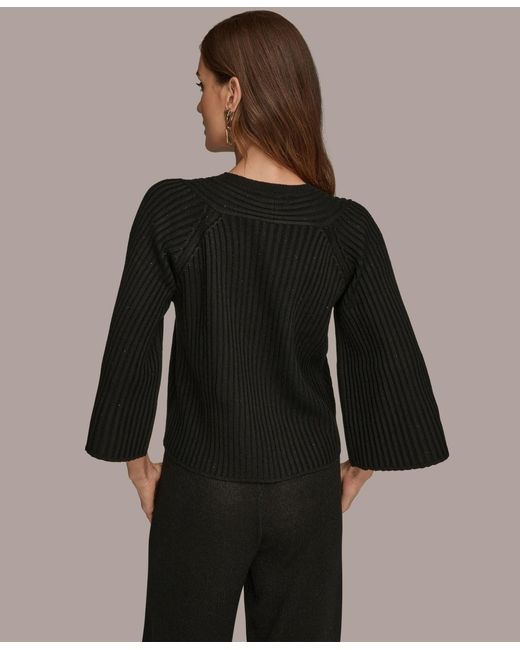 Donna Karan Black Micro Sequin Embellished Sweater