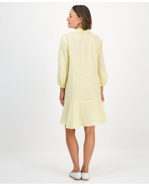 charter club linen dress Women's Linen-Blend Button-Front Dress  Online Warehouse Sale
