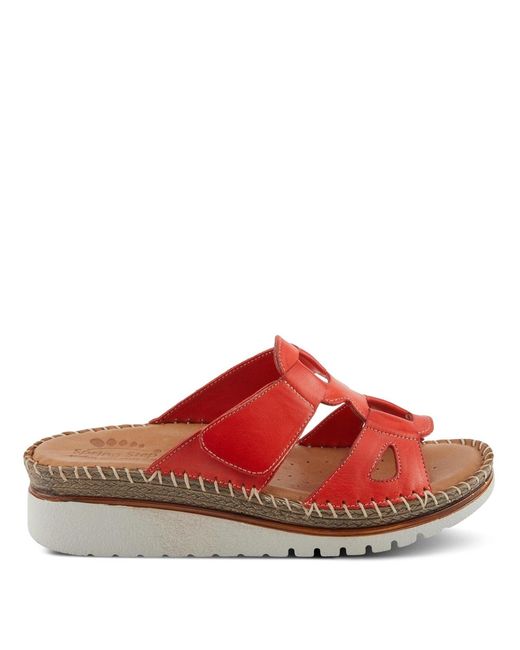 Spring Step Red Montera Leather Slide