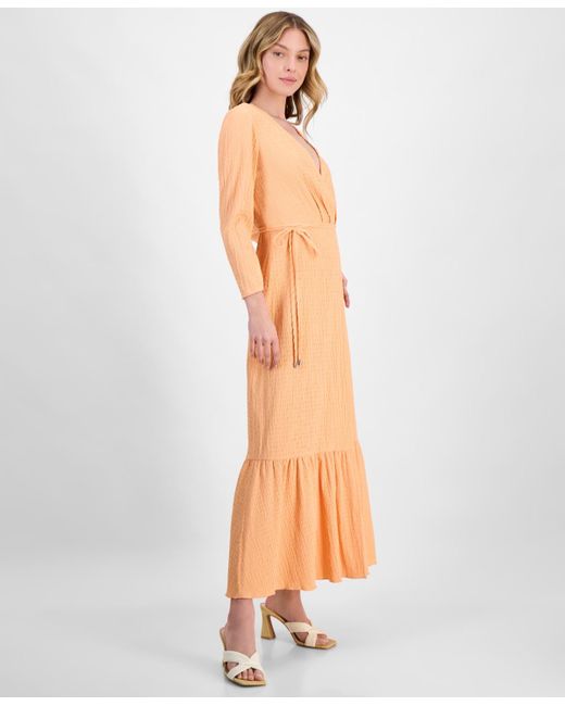 HUGO Multicolor Smocked Surplice Tiered Maxi Dress