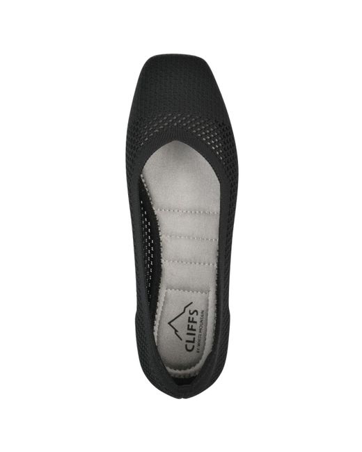 White Mountain Black Beslee Square Toe Ballet Flats