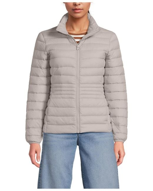 Lands' End Gray Wanderweight Packable Down Jacket