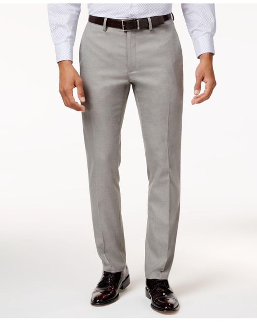 Lyst - Kenneth Cole Reaction Men's Slim-fit Stretch Dress Pants in Gray ...