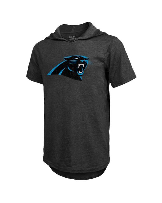 Majestic Black Threads Bryce Young Carolina Panthers Player Name And Number Tri-blend Hoodie T-shirt for men