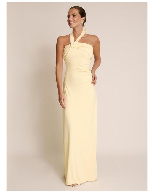 Six Stories Natural Halter Neck Stretch Bridesmaid Dress