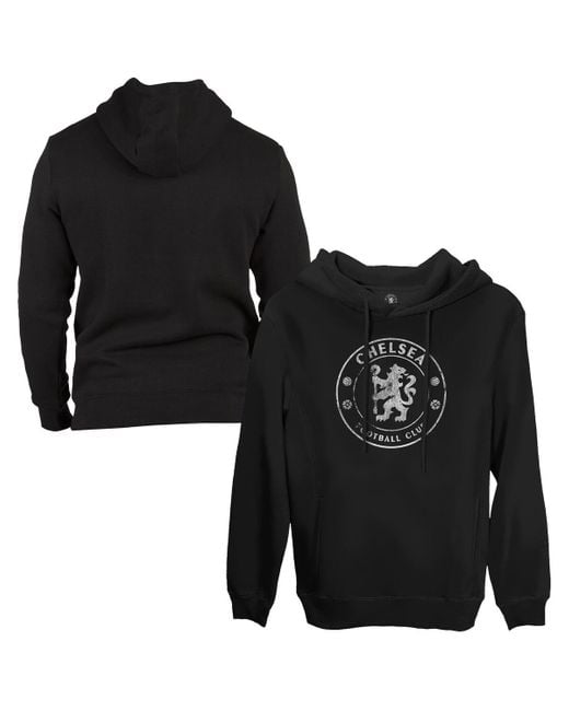 1863fc Black Chelsea Monochrome Badge Fleece Pullover Hoodie for men