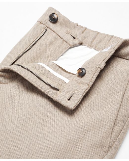 Mango Natural Slim Fit Structured Cotton Pants for men
