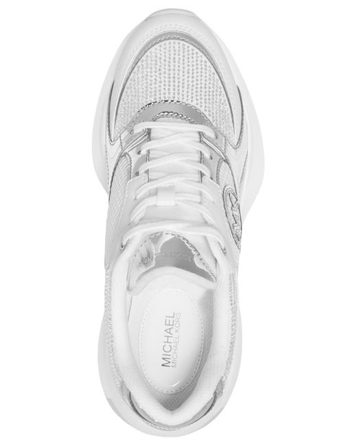 Michael Kors White Michael Zuma Lace-up Wedge Trainer Sneakers