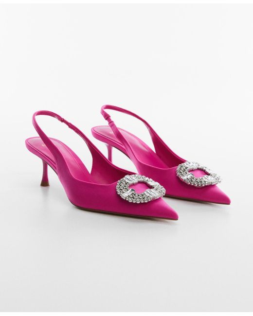 Mango Pink Strass Detail Pointed Shoes