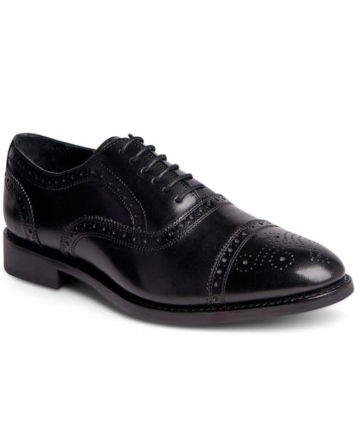 Anthony Veer Ford Quarter Brogue Oxford Lace-up Dress Shoes in Black ...