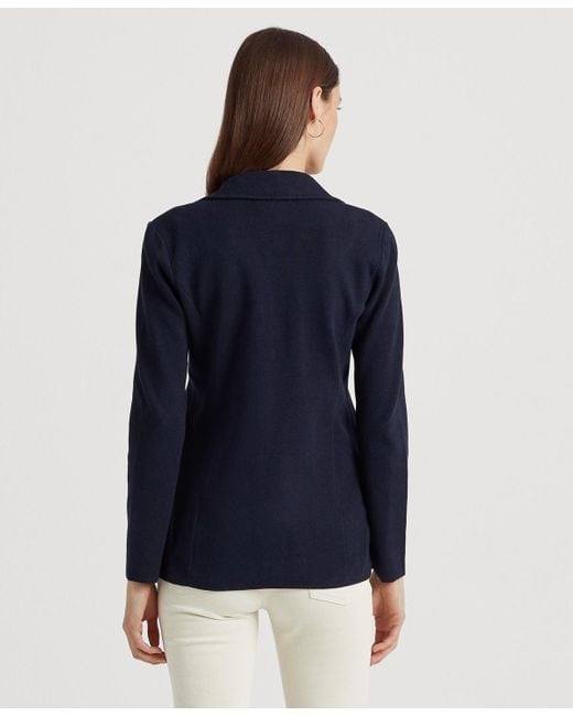 Ralph Lauren Blue Sweater Knit Blazer P Xs 3x