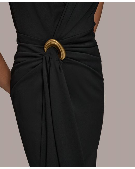 donna karan black and gold dress Strapless Brocade Midi A Line Gown | Fit and FlareGown