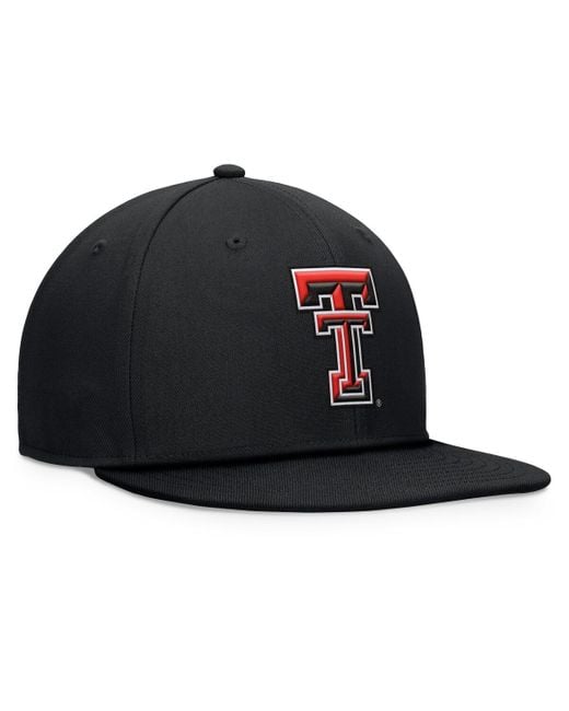 Top Of The World Black Texas Tech Red Raiders Fundamental Snapback Hat for men