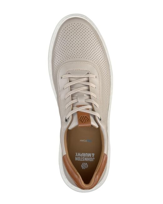 Johnston & Murphy White Anders Perforated U-throat Sneaker for men