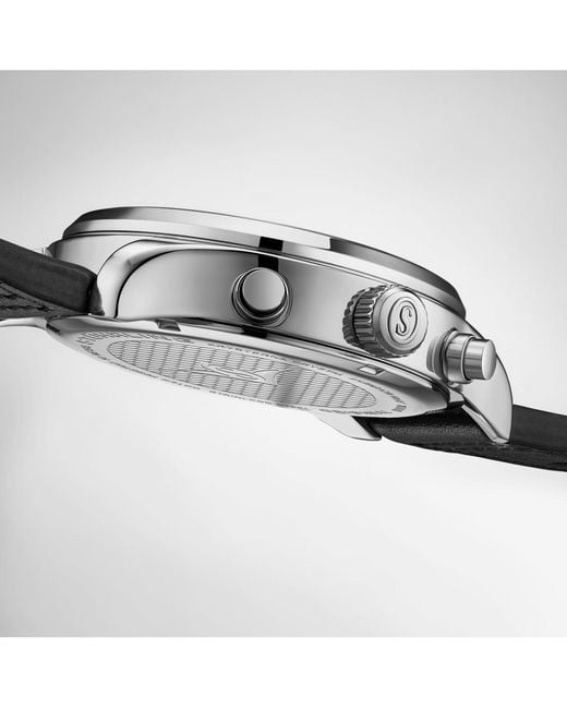 Stuhrling Black Navigator 4075 Men S 43mm Green Sunray Dial Brown Leather Strap Chronograph Quartz Watch for men