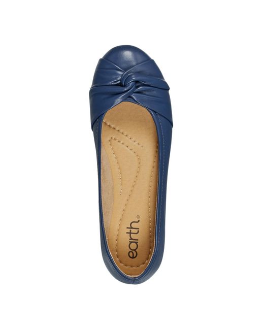 Earth Blue Jacci Lightweight Round Toe Slip-on Dress Flats