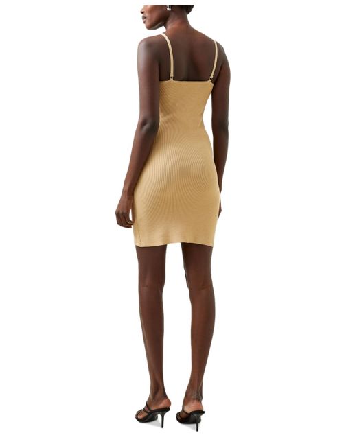 French Connection Natural Lindee Twist-front Mini Dress