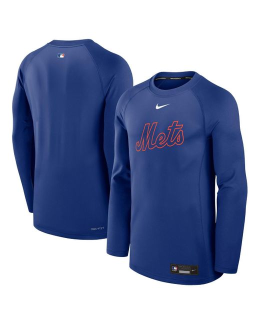 Nike Blue New York Mets Authentic Collection Game Time Raglan Performance Long Sleeve T-shirt for men
